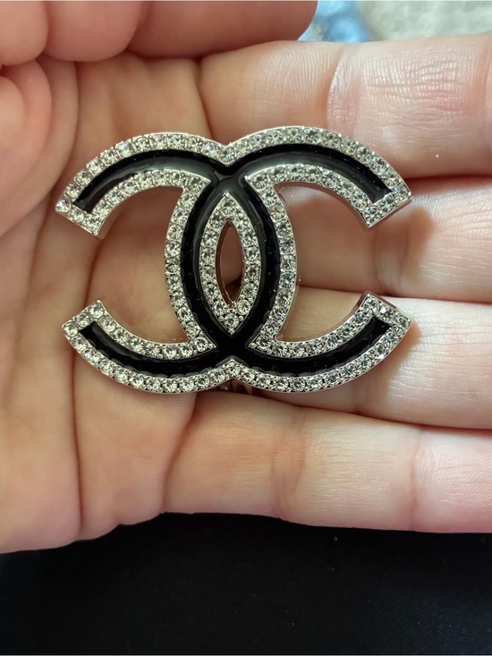 Jewelry - Black Crystal Logo Brooch